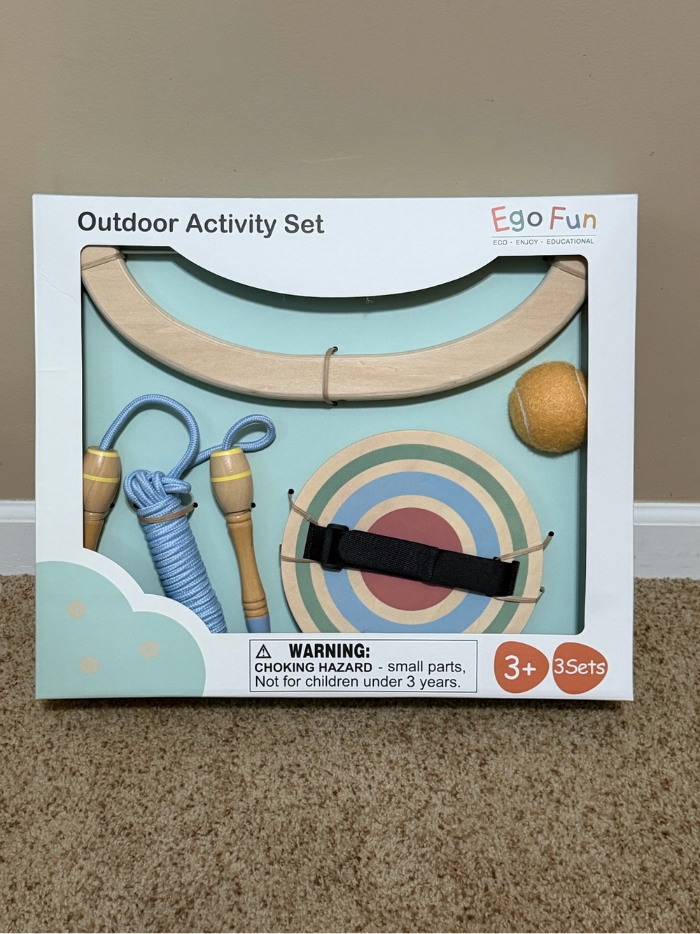 Kids Outdoor Activity Set - Pastel Blue Target & Jump Rope